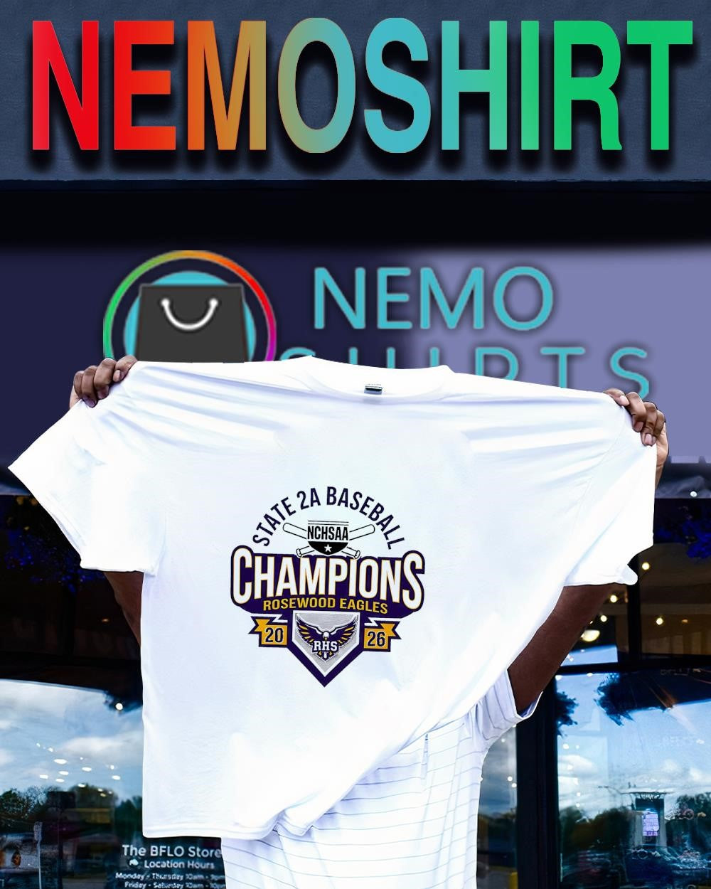 Rosewood Eagles 2026 State 2A Baseball Champions shirt