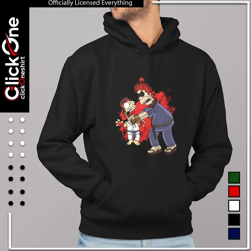 Ryu and Akuma from Street Fighter parody mashup shirt
