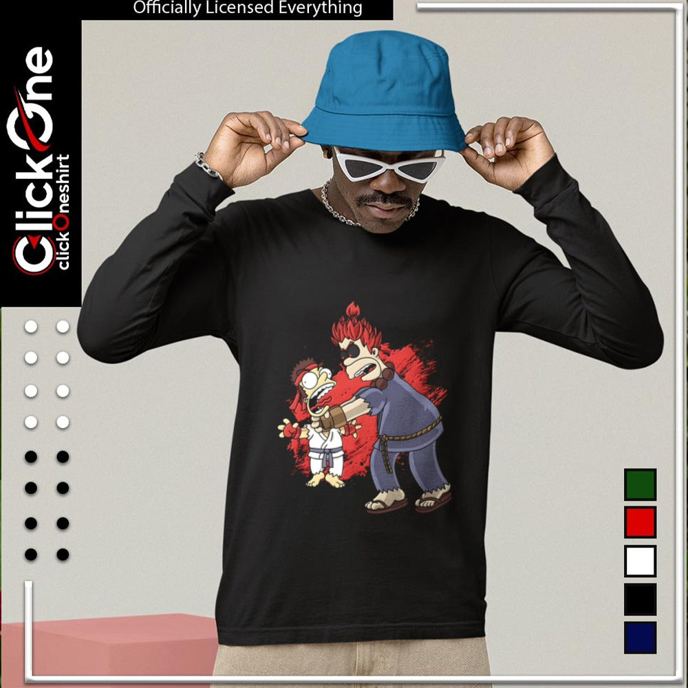 Ryu and Akuma from Street Fighter parody mashup shirt