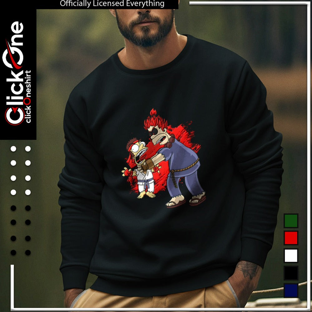 Ryu and Akuma from Street Fighter parody mashup shirt