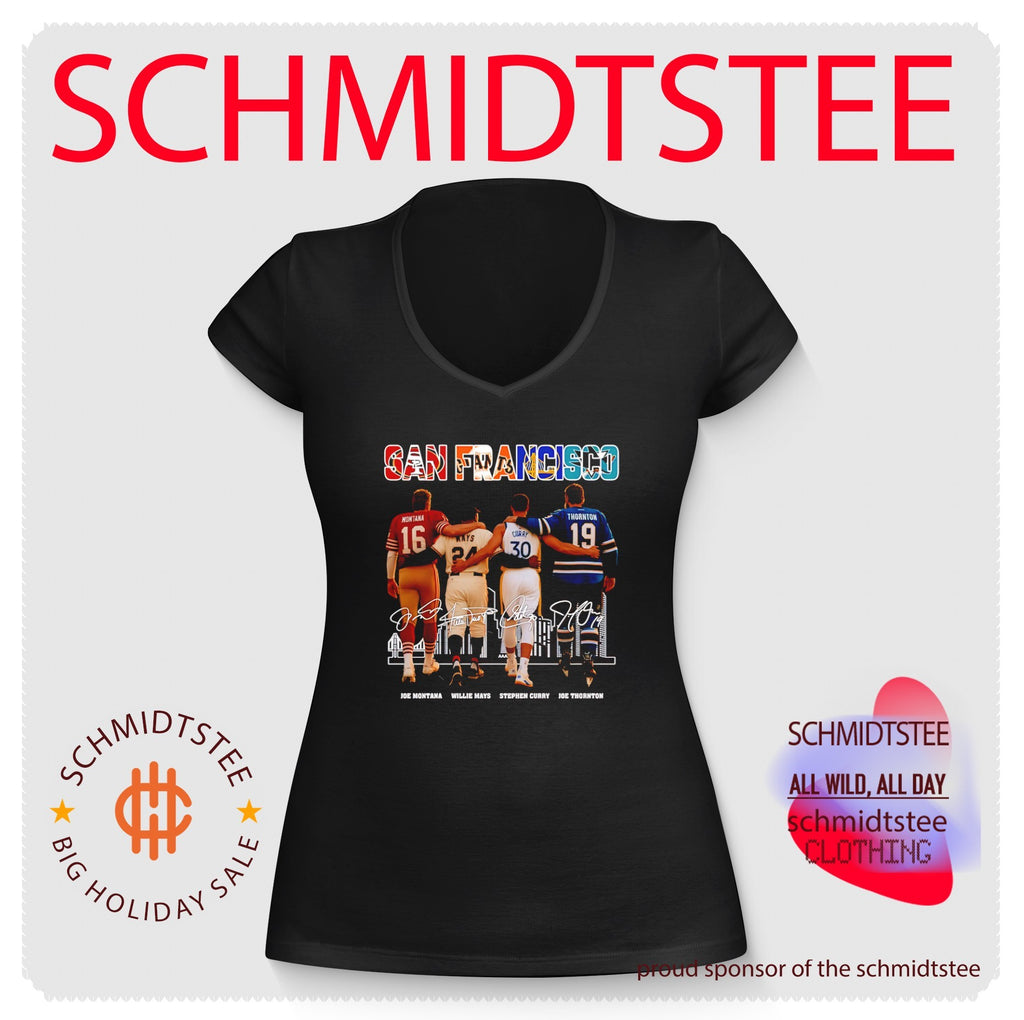 SF Legends Joe Montana Willie Mays Stephen Curry and Joe Thornton shirt