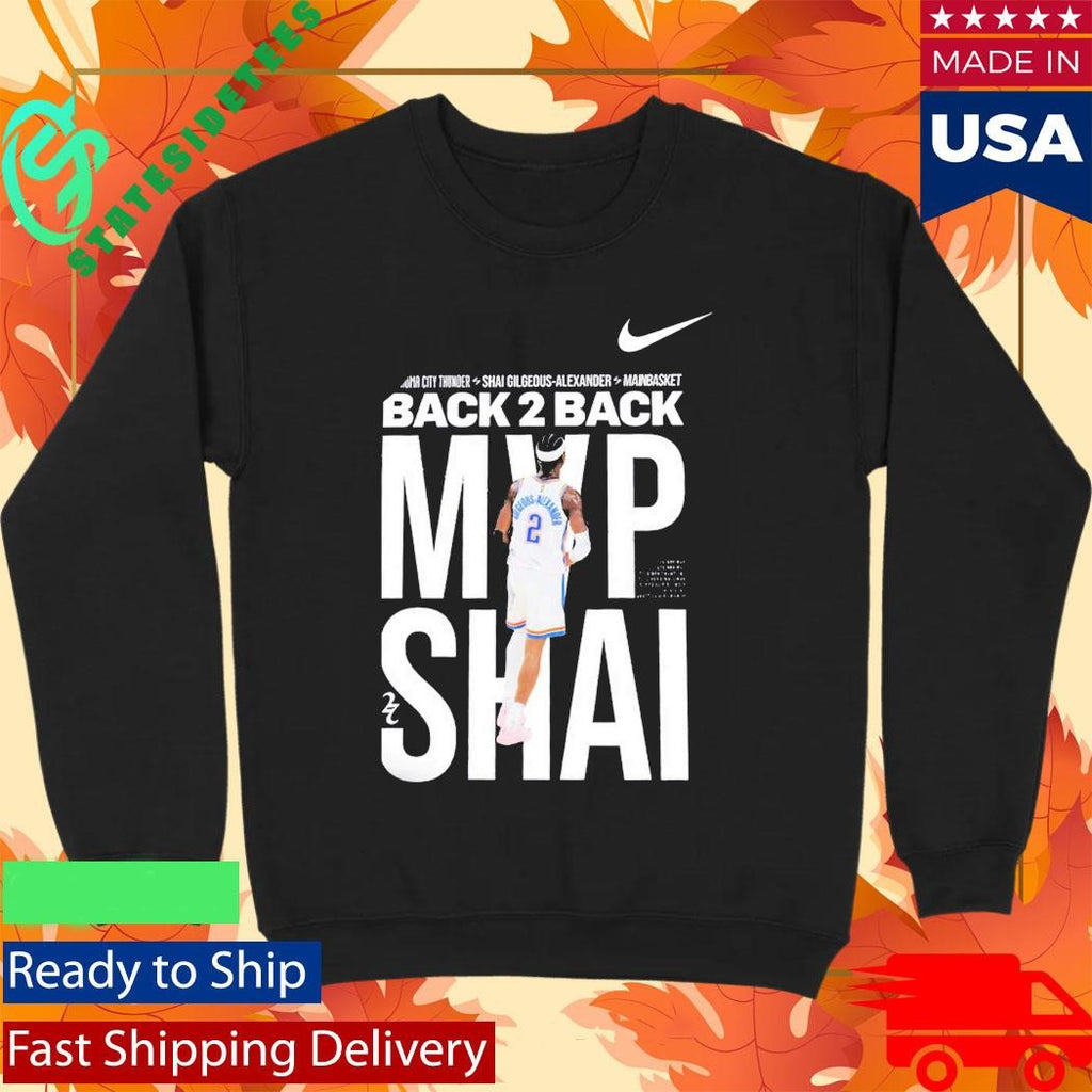 SGA Shai Gilgeous Alexander 2026 MVP Back To Back OKC Thunder T-Shirt