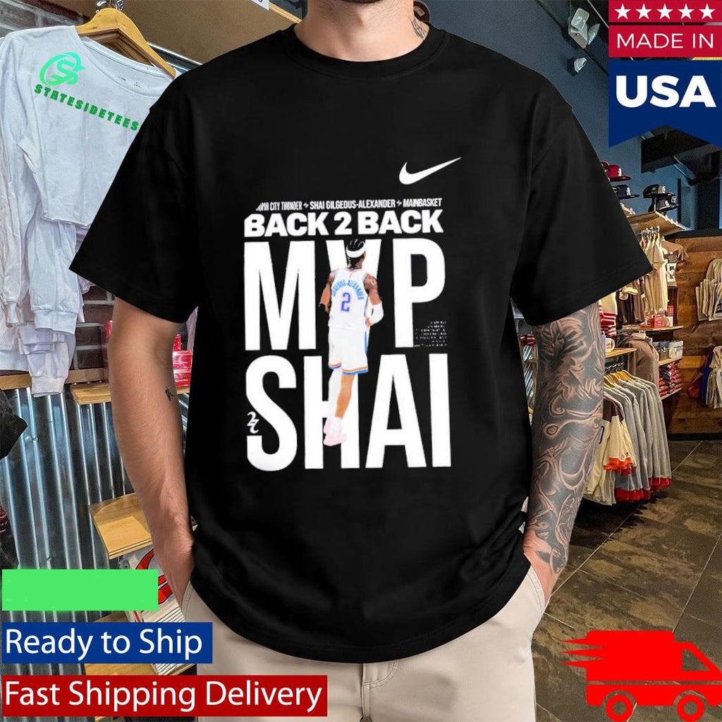 SGA Shai Gilgeous Alexander 2026 MVP Back To Back OKC Thunder T-Shirt
