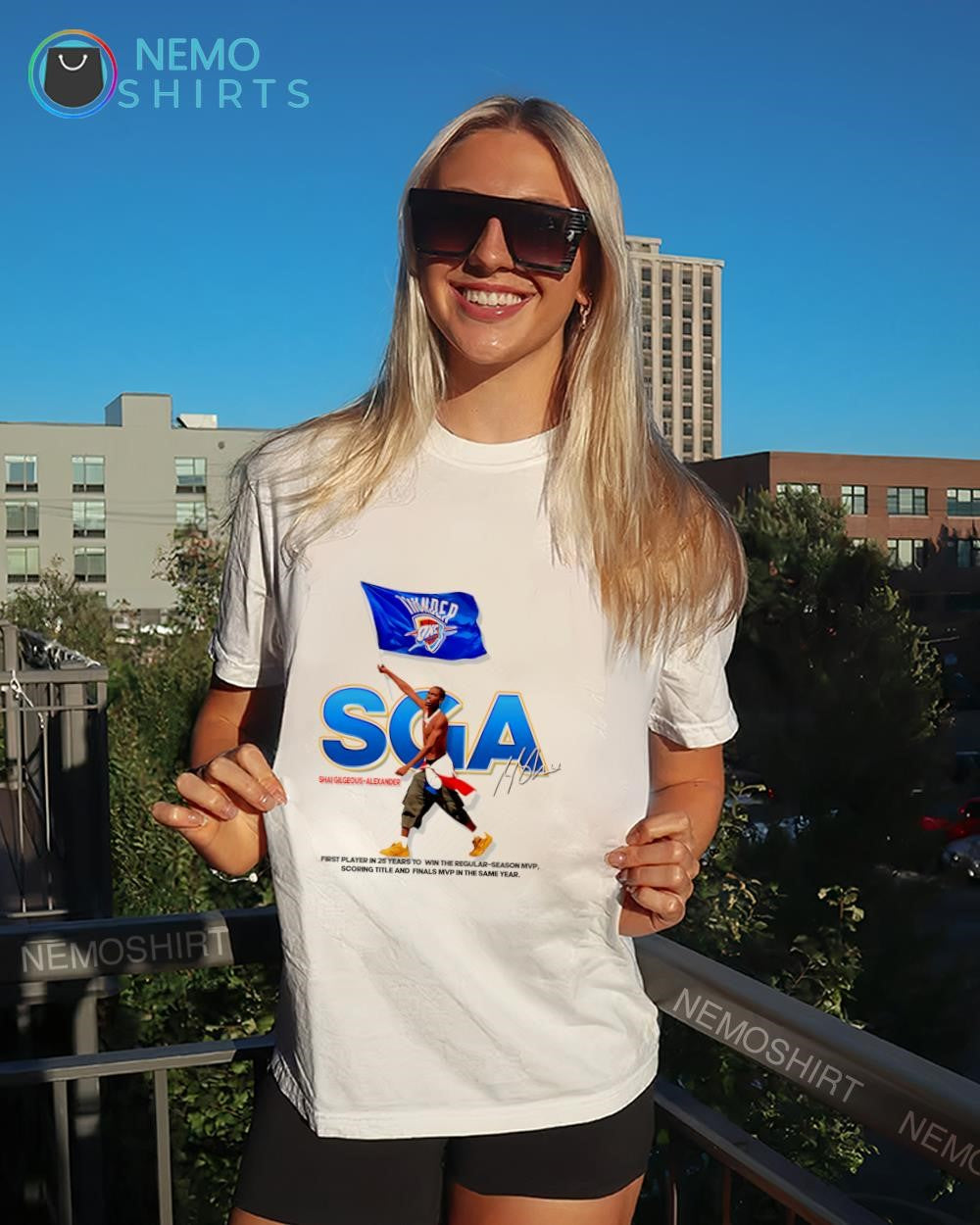 SGA first player in 25 years to win the regular-season MVP signature shirt