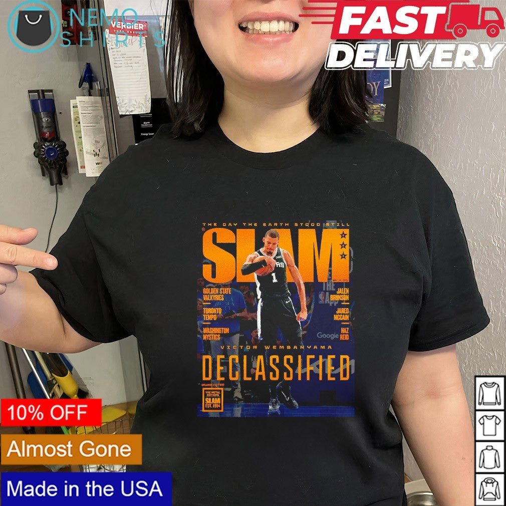 SLAM Declassified San Antonio Spurs Victor Wembanyama golden text shirt