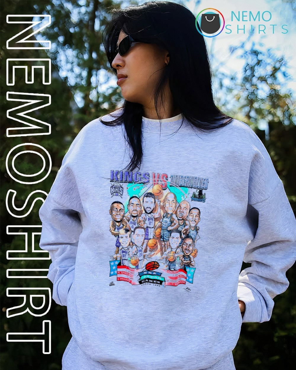 Sacramento Kings and Minnesota Timberwolves NBA Japan Games Tokyo 1999 shirt
