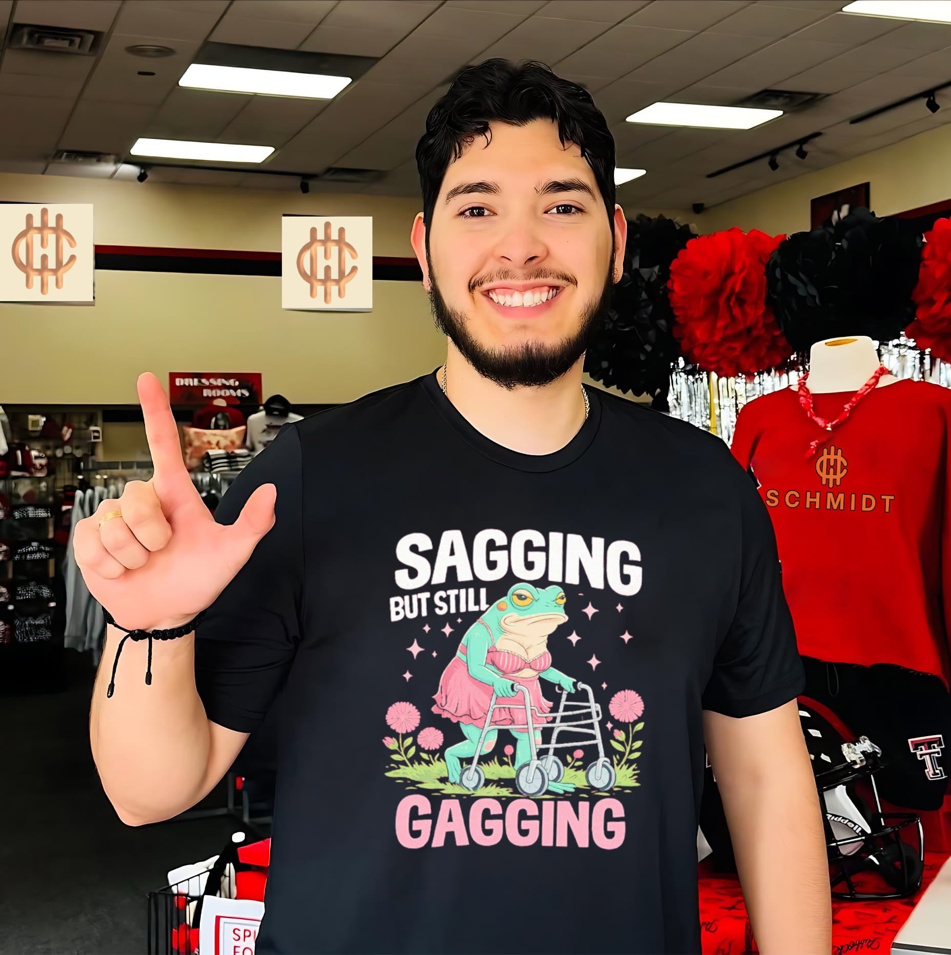 Sagging but still gagging frog shirt