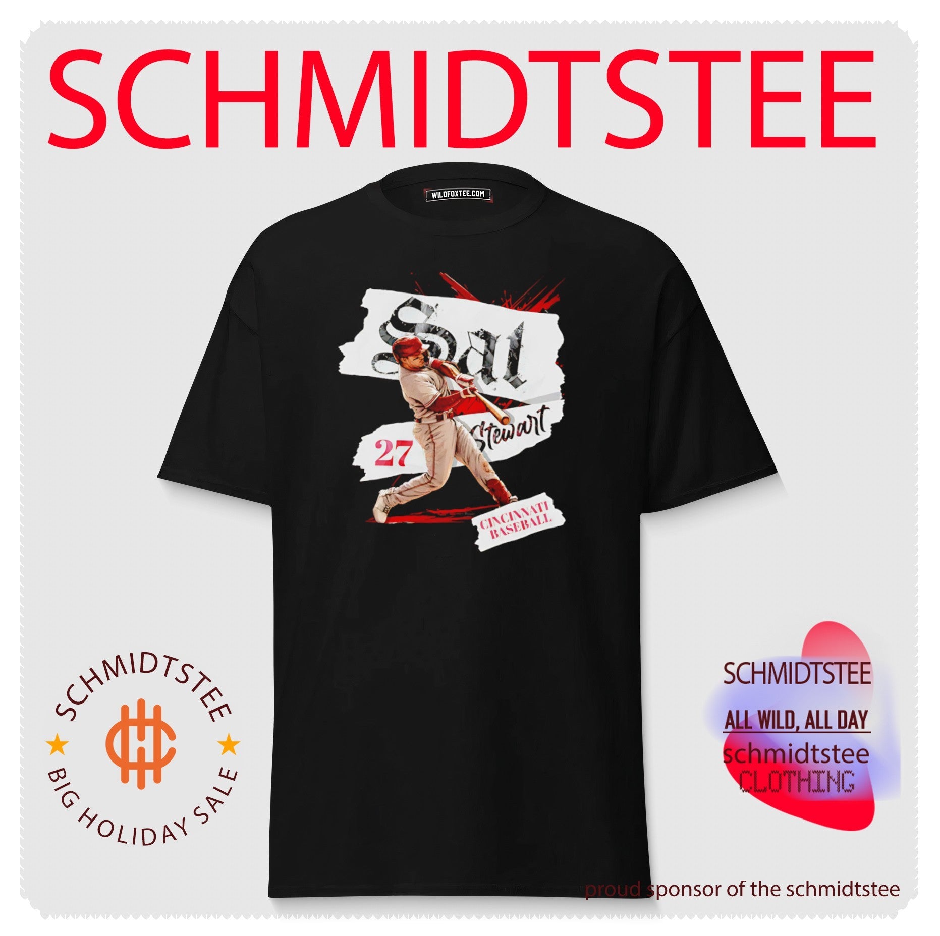 Sal Stewart Cincinnati Baseball 27 MLB Player Name shirt
