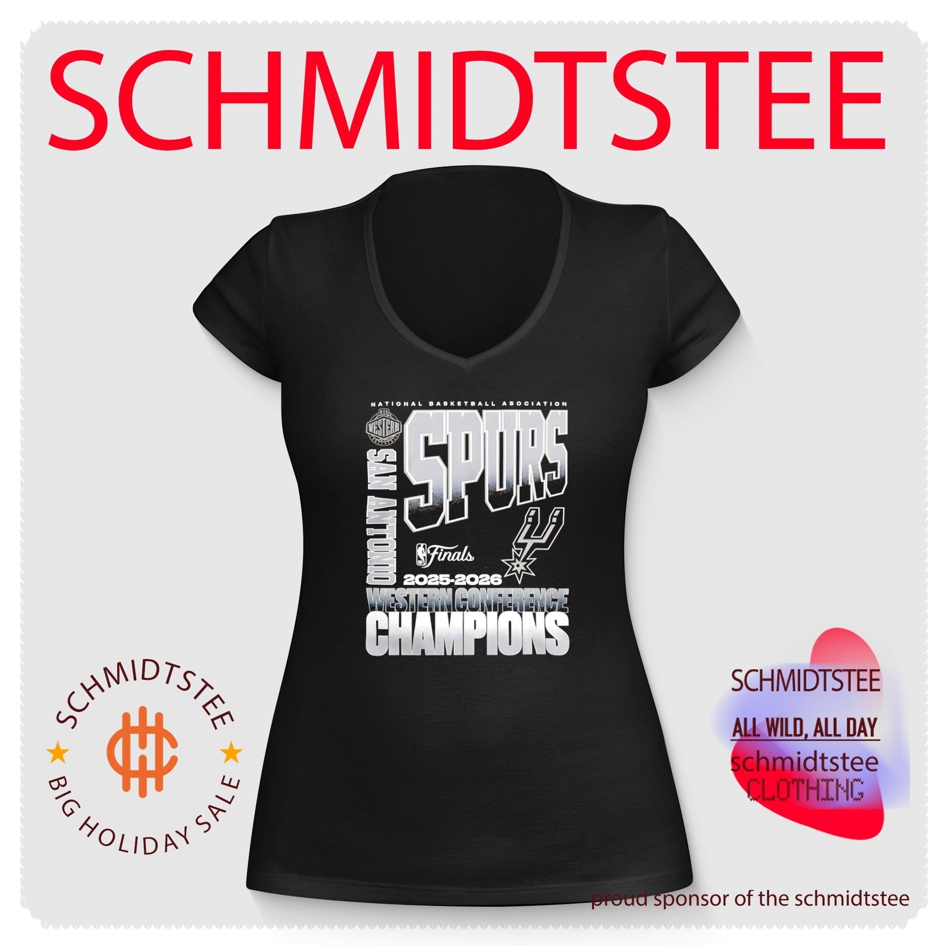 San Antonio Spurs 2026 NBA Western Conference Champions Stacked Block shirt