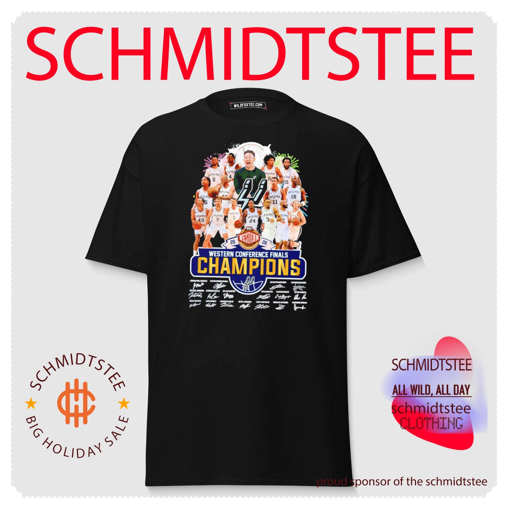 San Antonio Spurs Basketball Western Conference Champions 2026 signatures shirt