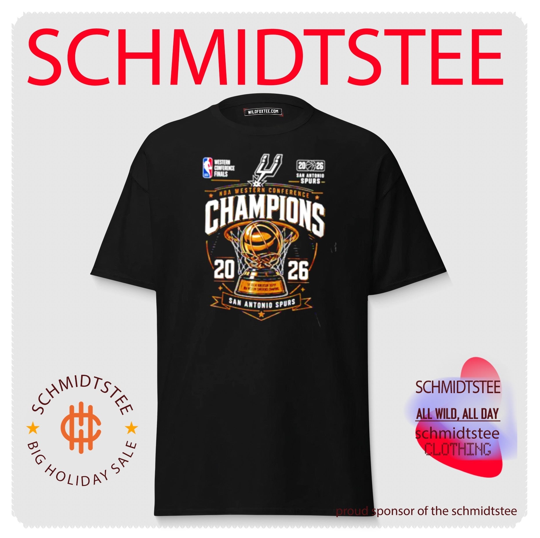 San Antonio Spurs Western Conference Champions 2026 trophy vintage shirt