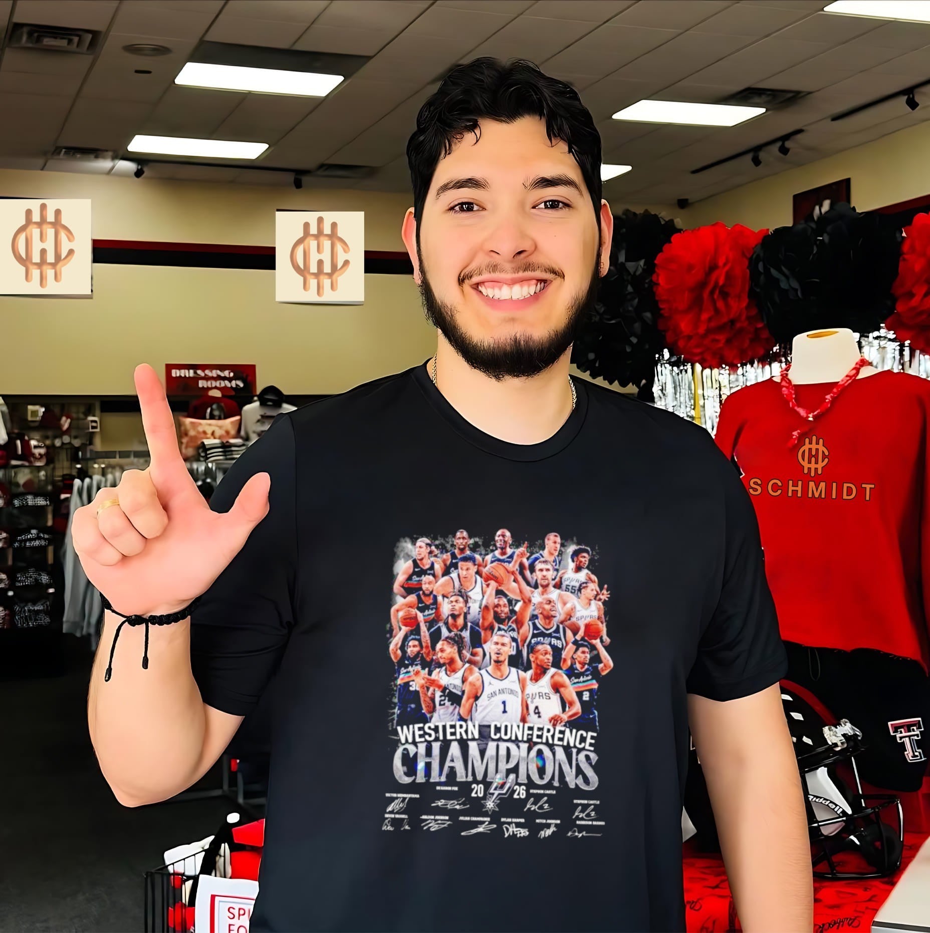 San Antonio Spurs Western Conference Champions ’26 graphic signatures shirt
