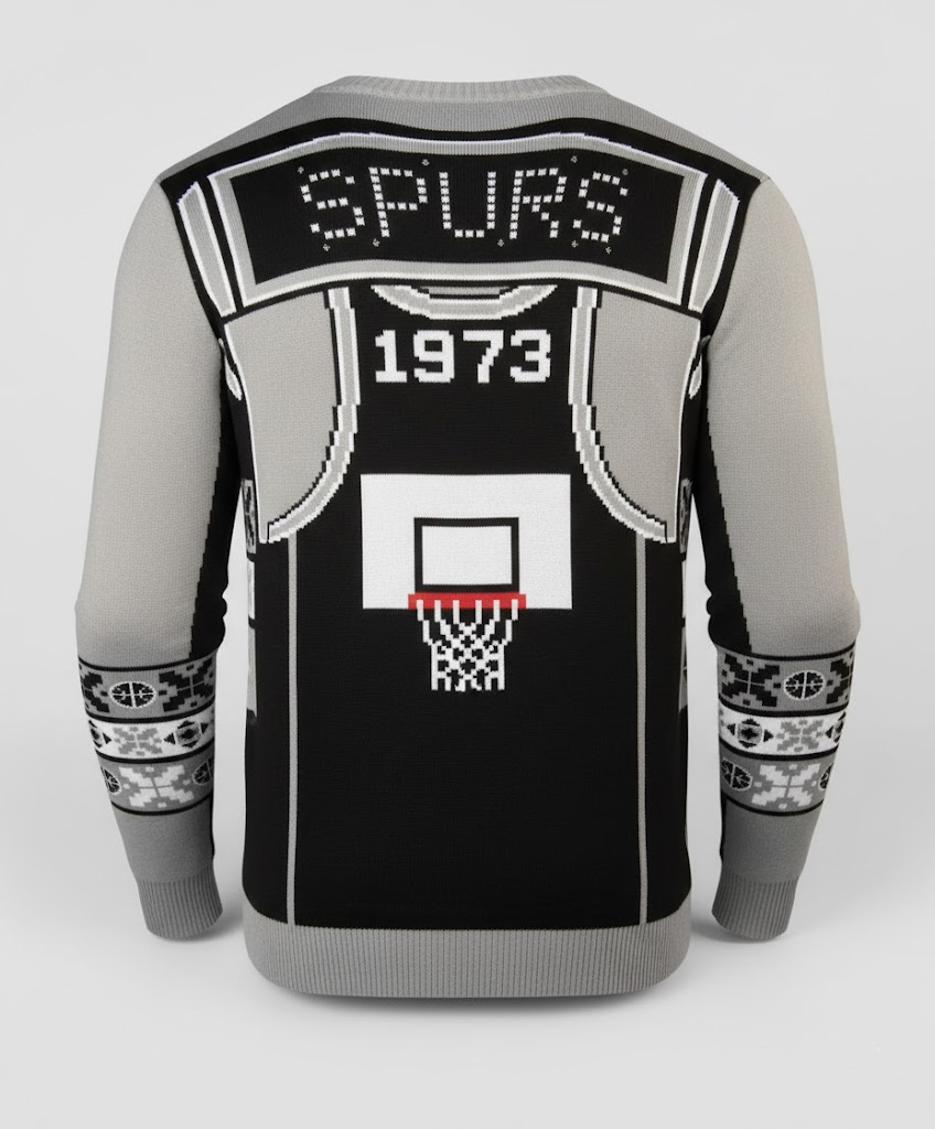 San Antonio Spurs Christmas Ugly Sweater – Retro Game Scoreboard Edition
