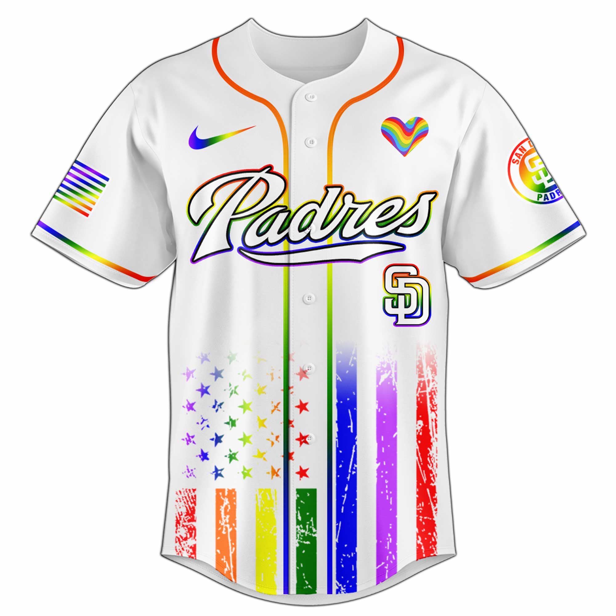 San Diego Padres Happy Pride Month Baseball Jersey