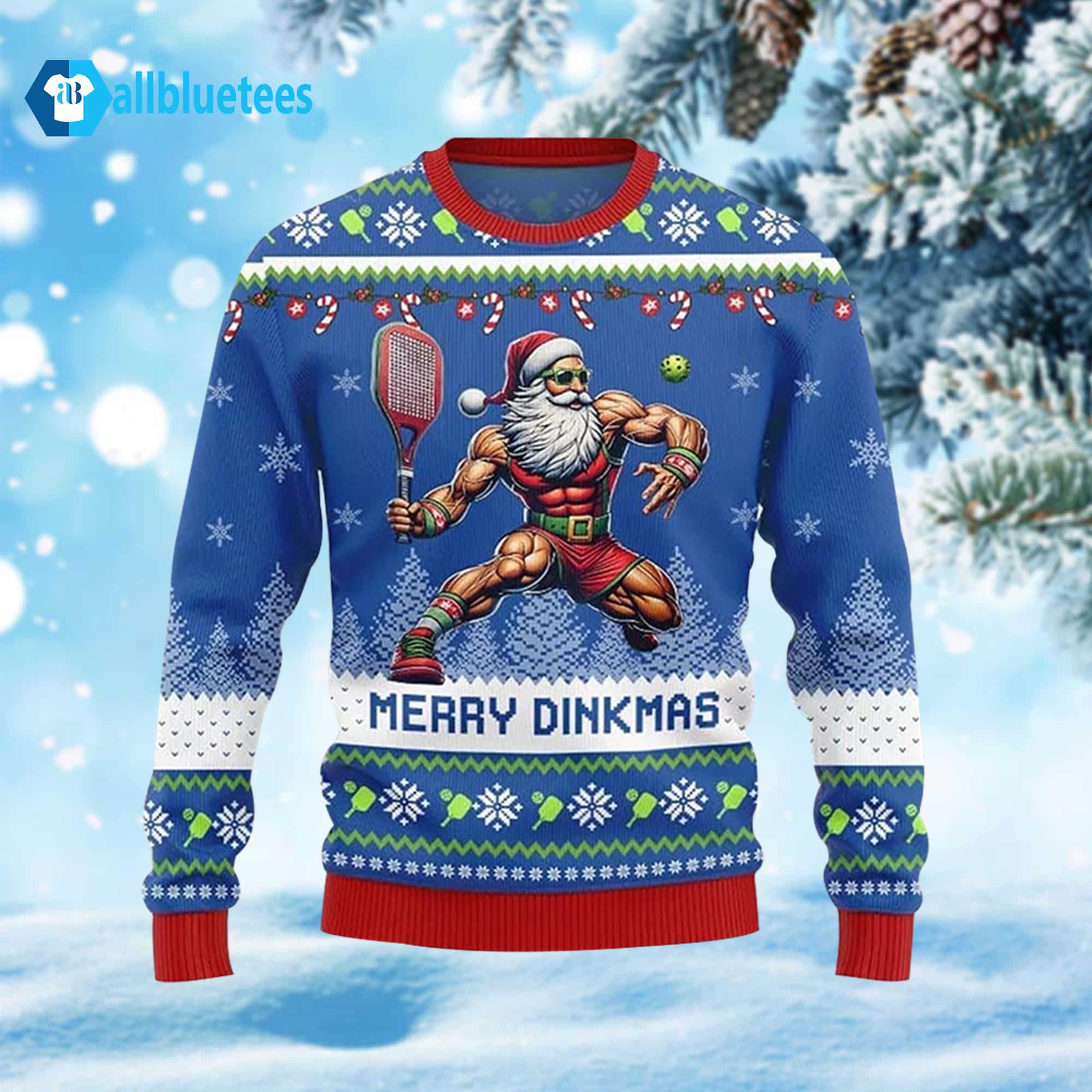 Santa Pickleball Merry Dinkmas Ugly Sweater