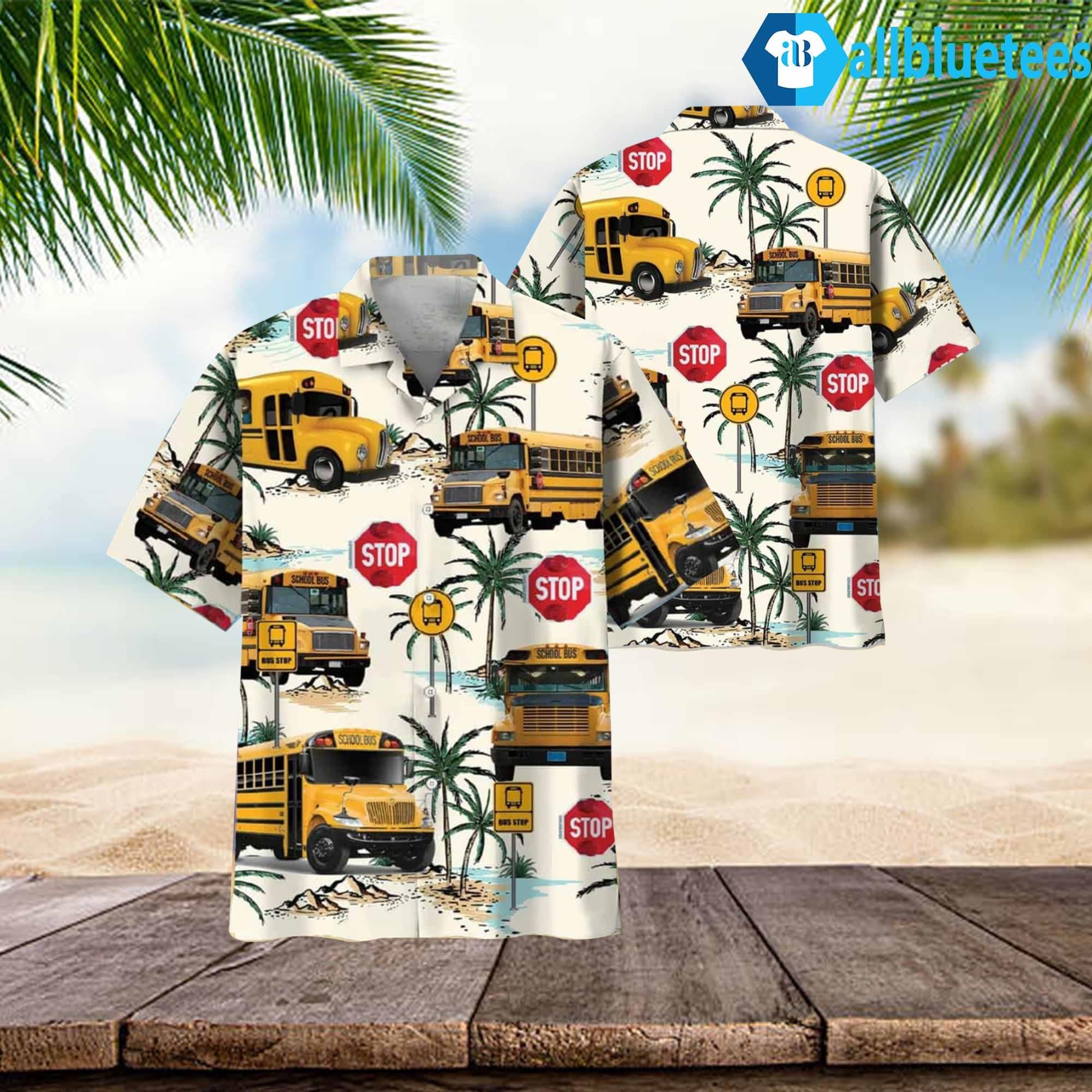 School Bus Hawaiian Shirt