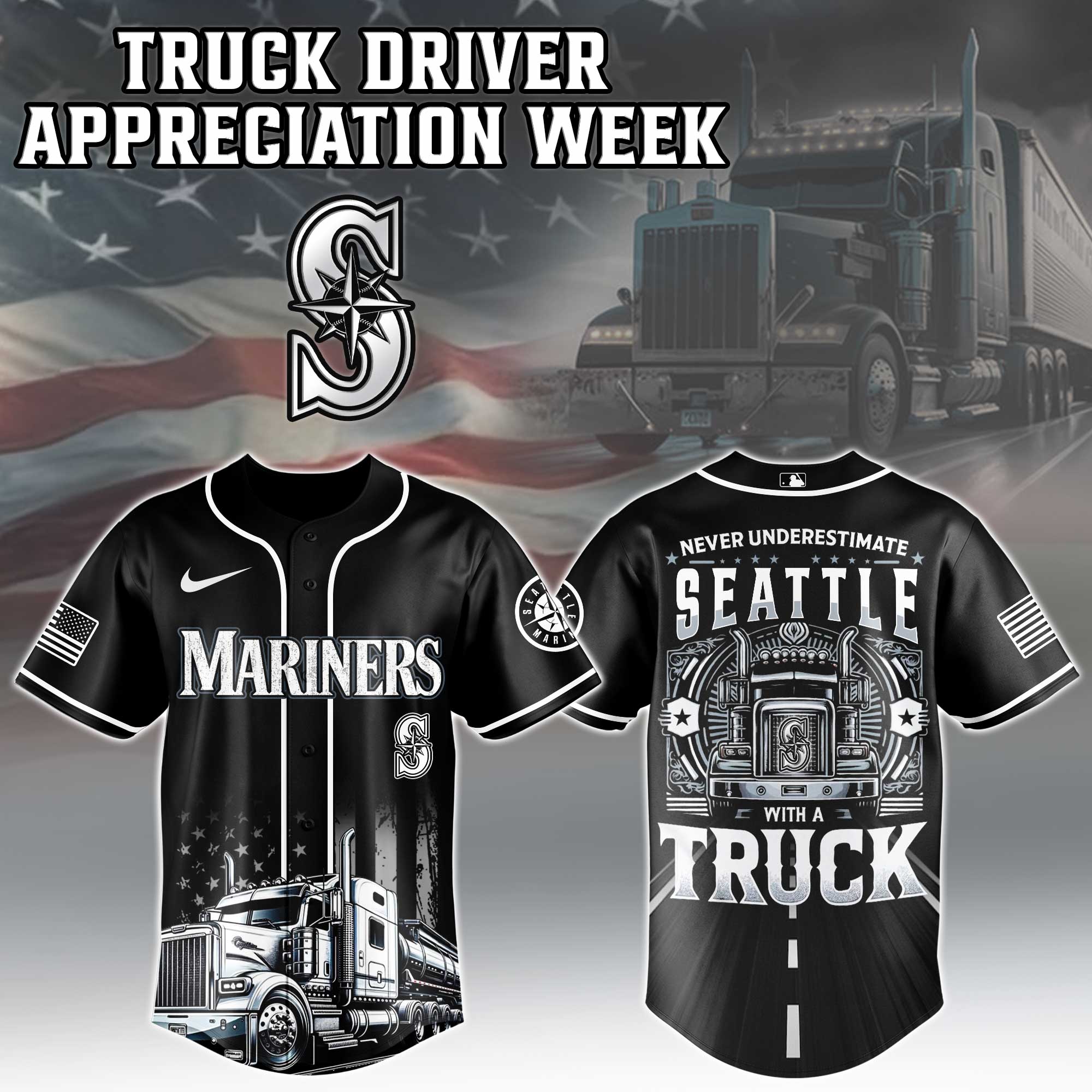 Seattle Mariners Nation Truck Driver Appreciation Week Jersey 2025