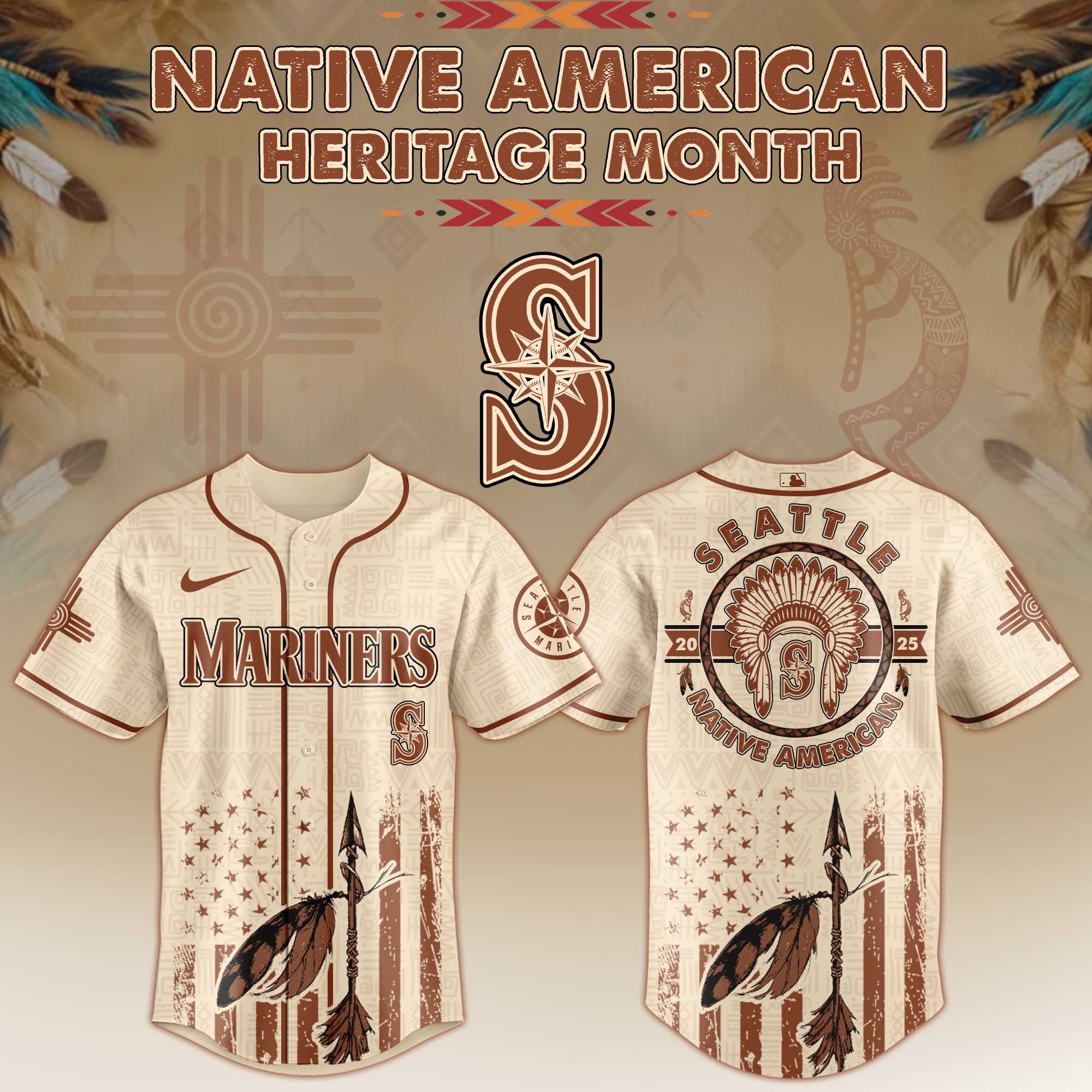 Seattle Mariners Native American Heritage Month Jersey 2025