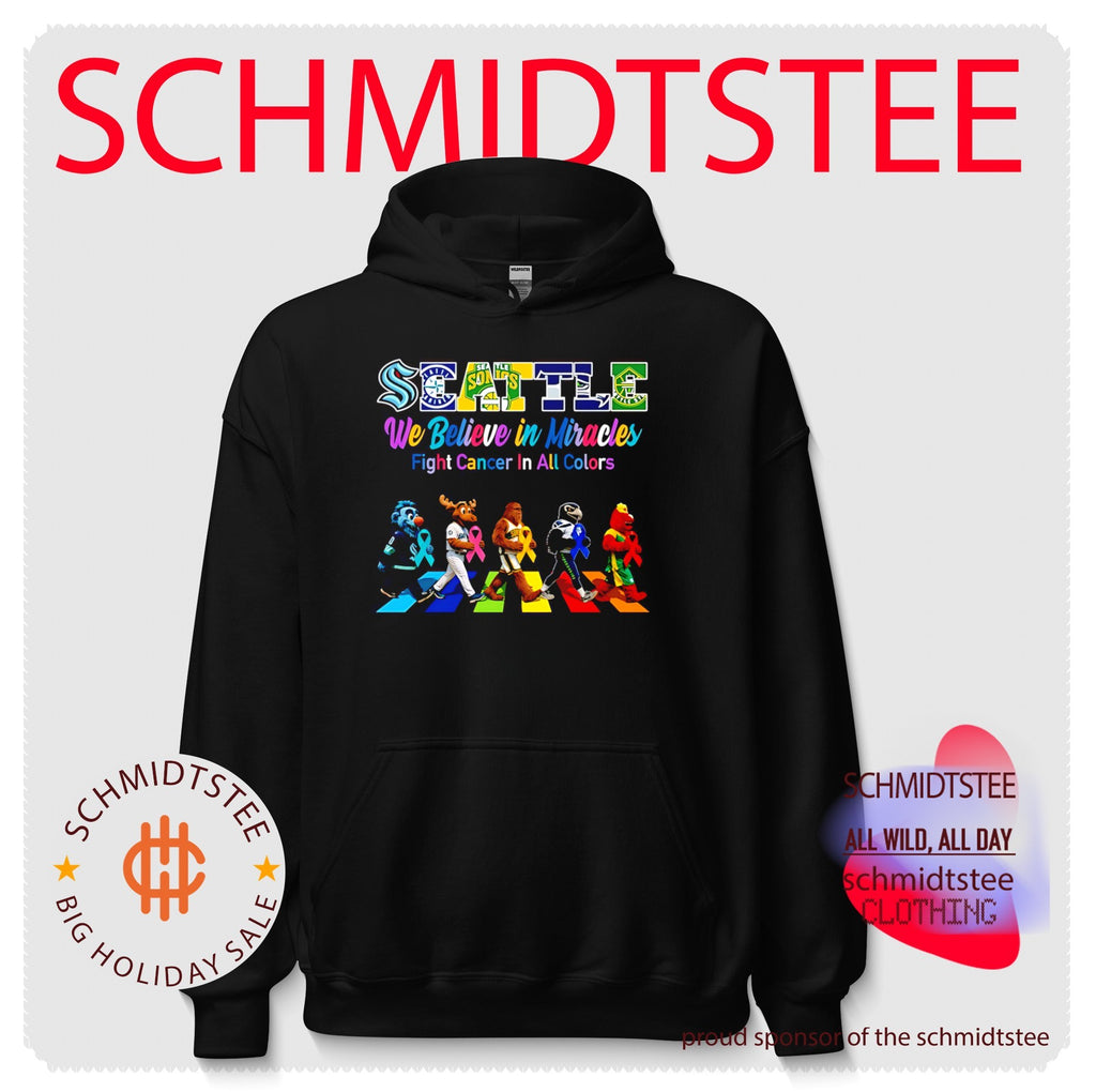 Seattle Sports We believe in Miracles fight cancer on all color abbey road shirt