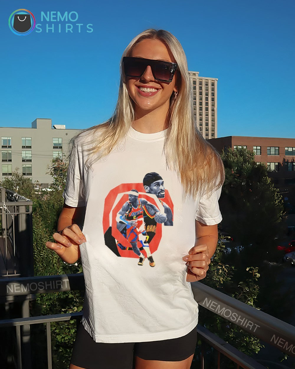Shai Gilgeous-Alexander OKC Thunder player collage graphic shirt