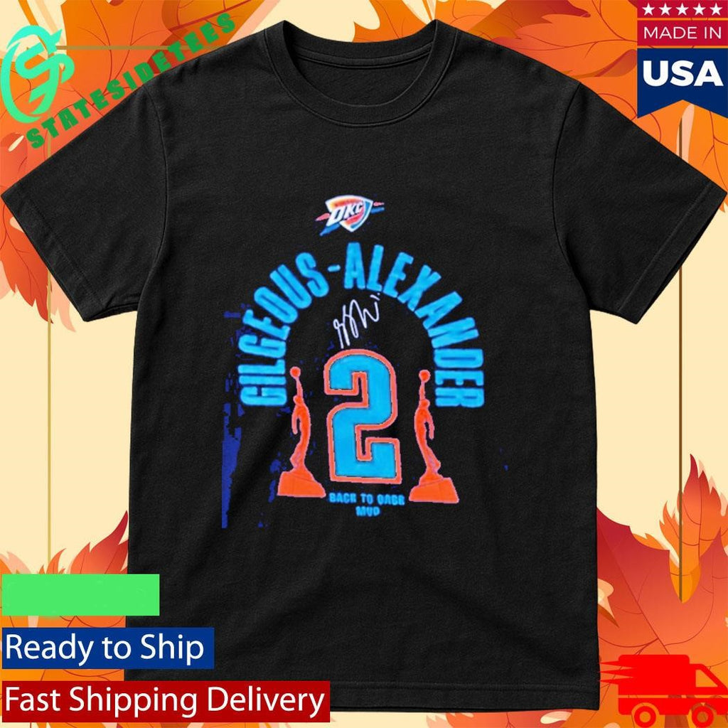 Shai Gilgeous Alexander Oklahoma City Thunder 2026 MVP Back 2 Back signature Shirt