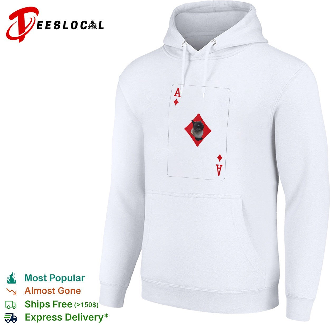 Siamese Cat Ace of Diamonds Playing Card shirt
