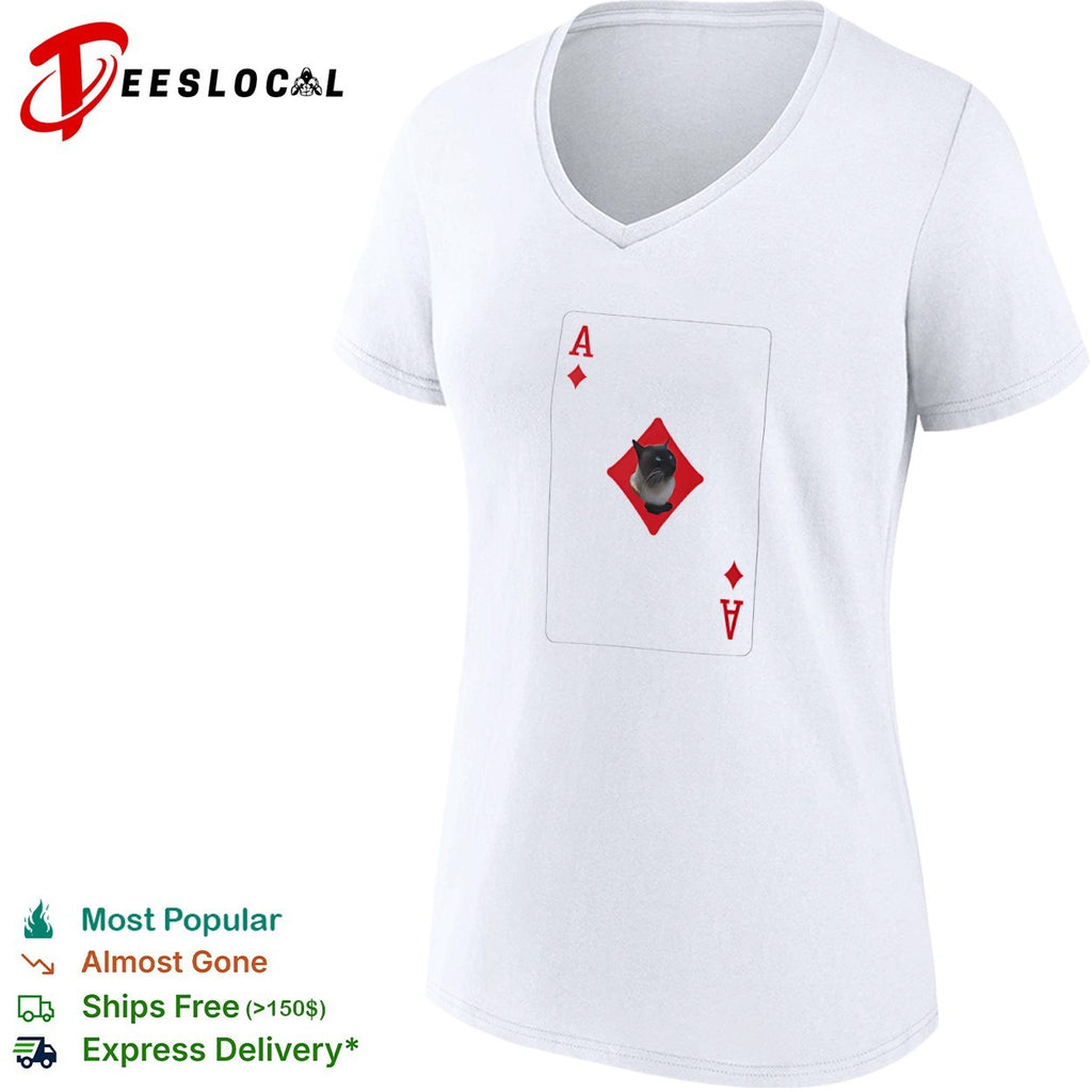 Siamese Cat Ace of Diamonds Playing Card shirt