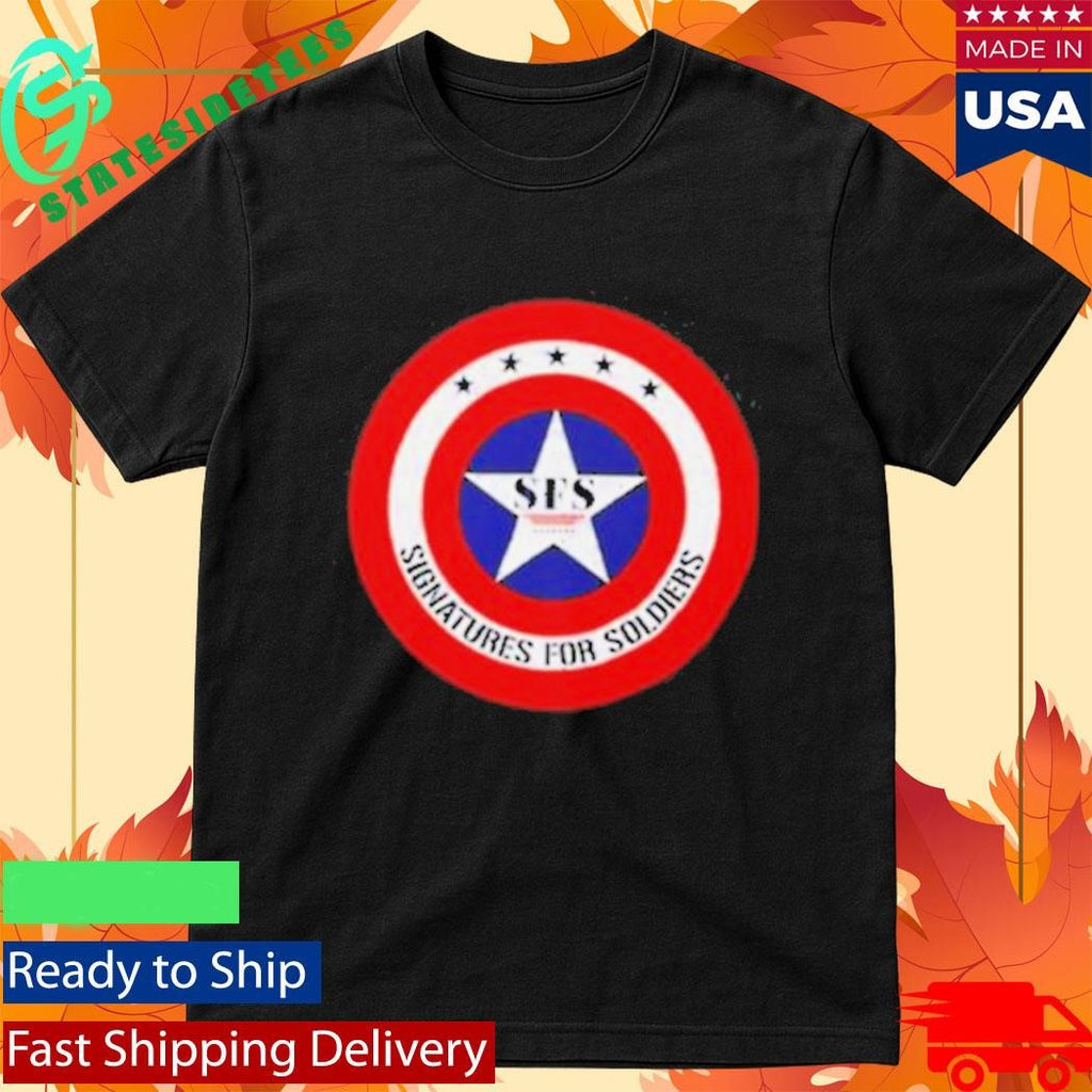 Signatures For Soldiers Patriotic Star Emblem Military Shirt