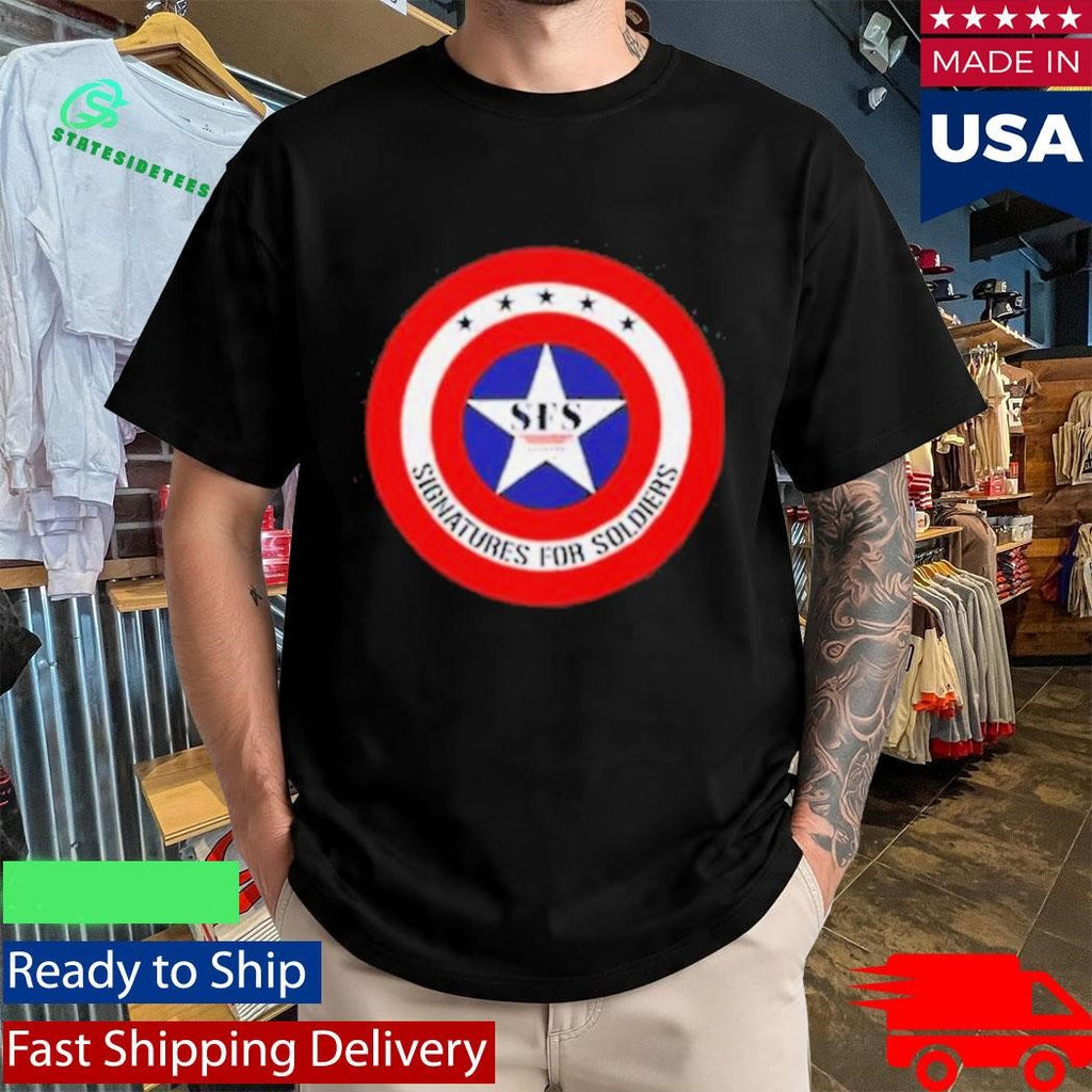 Signatures For Soldiers Patriotic Star Emblem Military Shirt