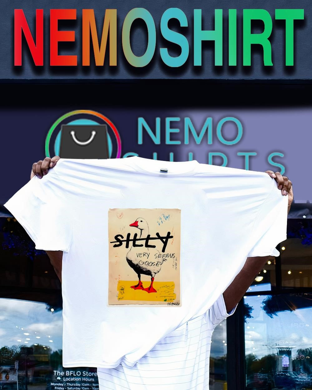 Silly very serious goose shirt