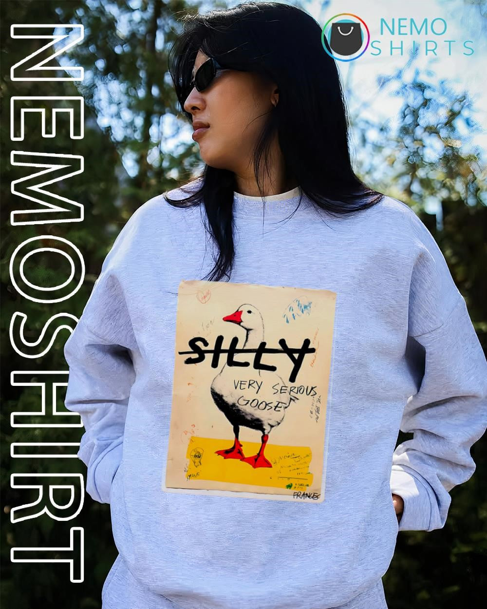 Silly very serious goose shirt
