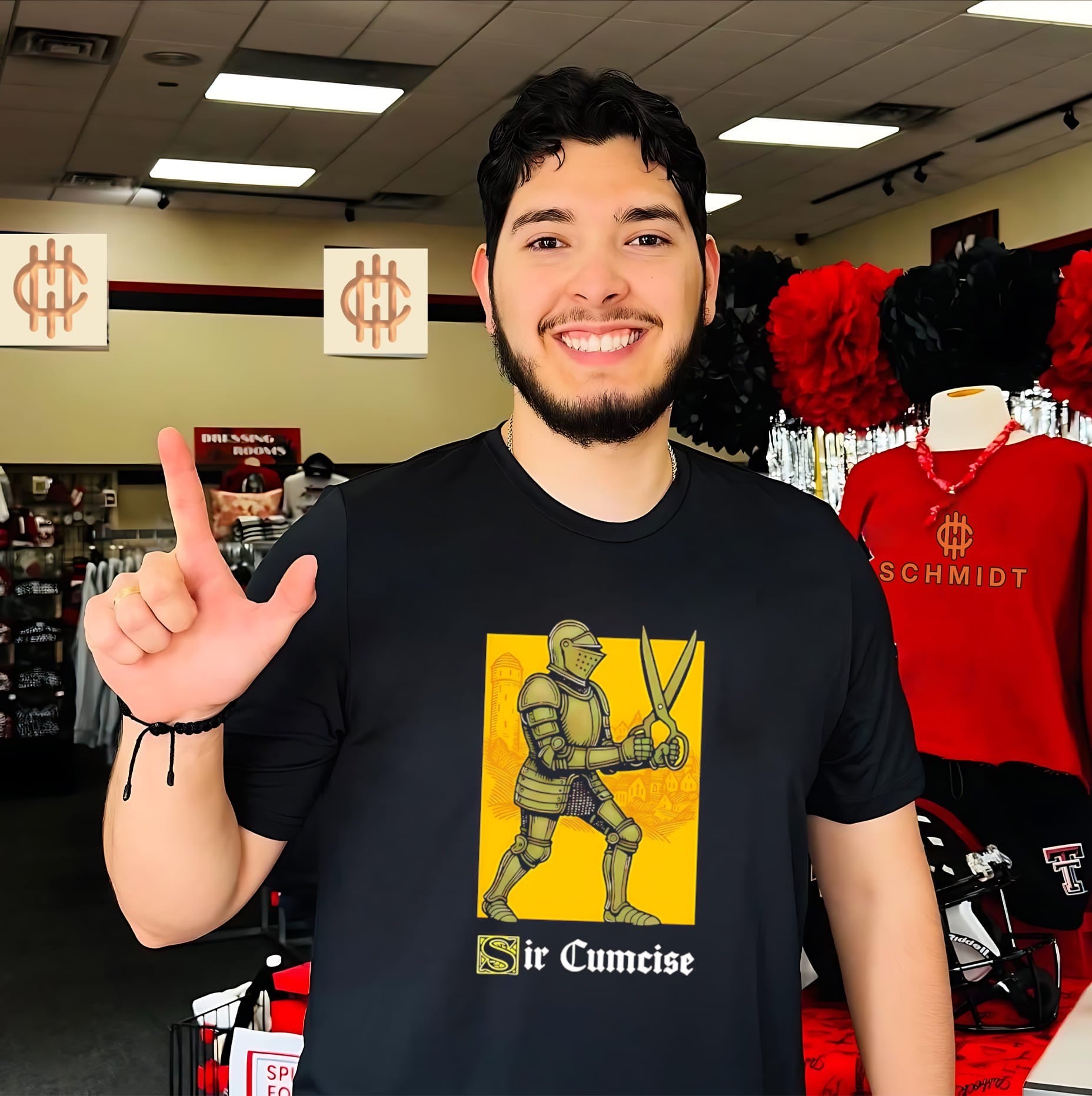 Sir Cumcise Knight with Scissors pun medieval humor shirt