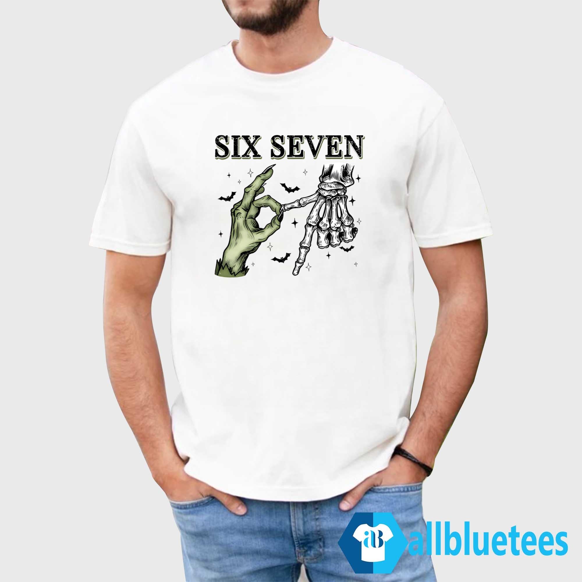 Six Seven 67 Skeleton Hands Halloween Shirt