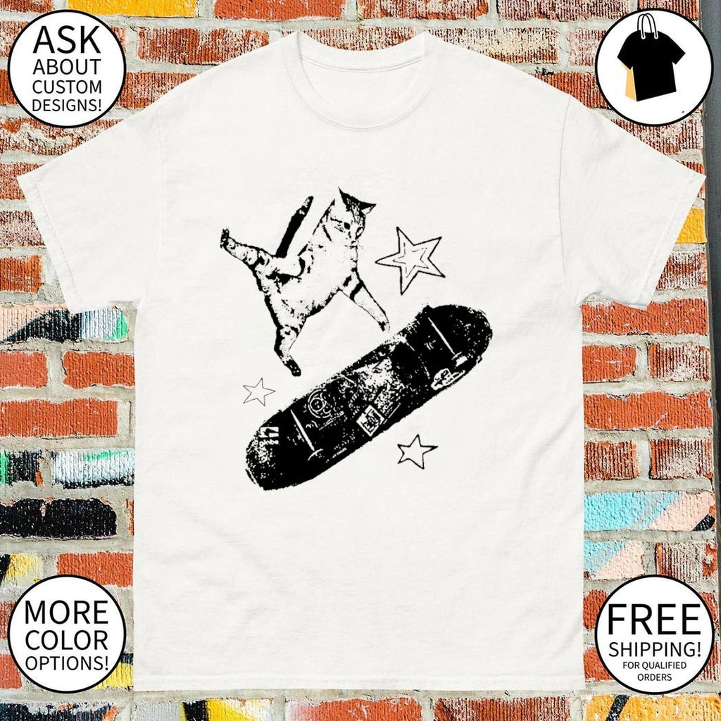 Skateboard cat kitten coquette vintage shirt