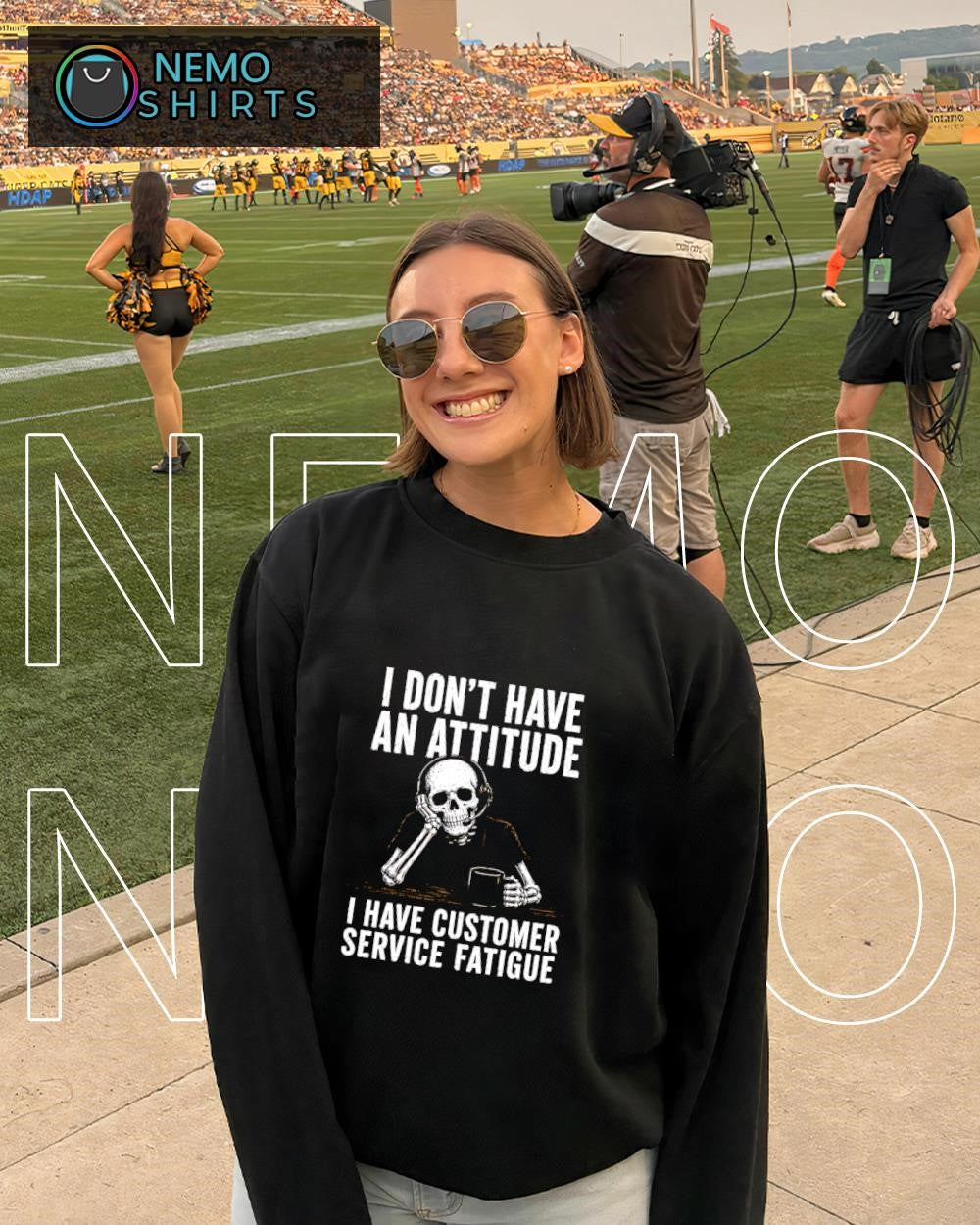 Skeleton I don’t have an attitude I have customer service fatigue shirt