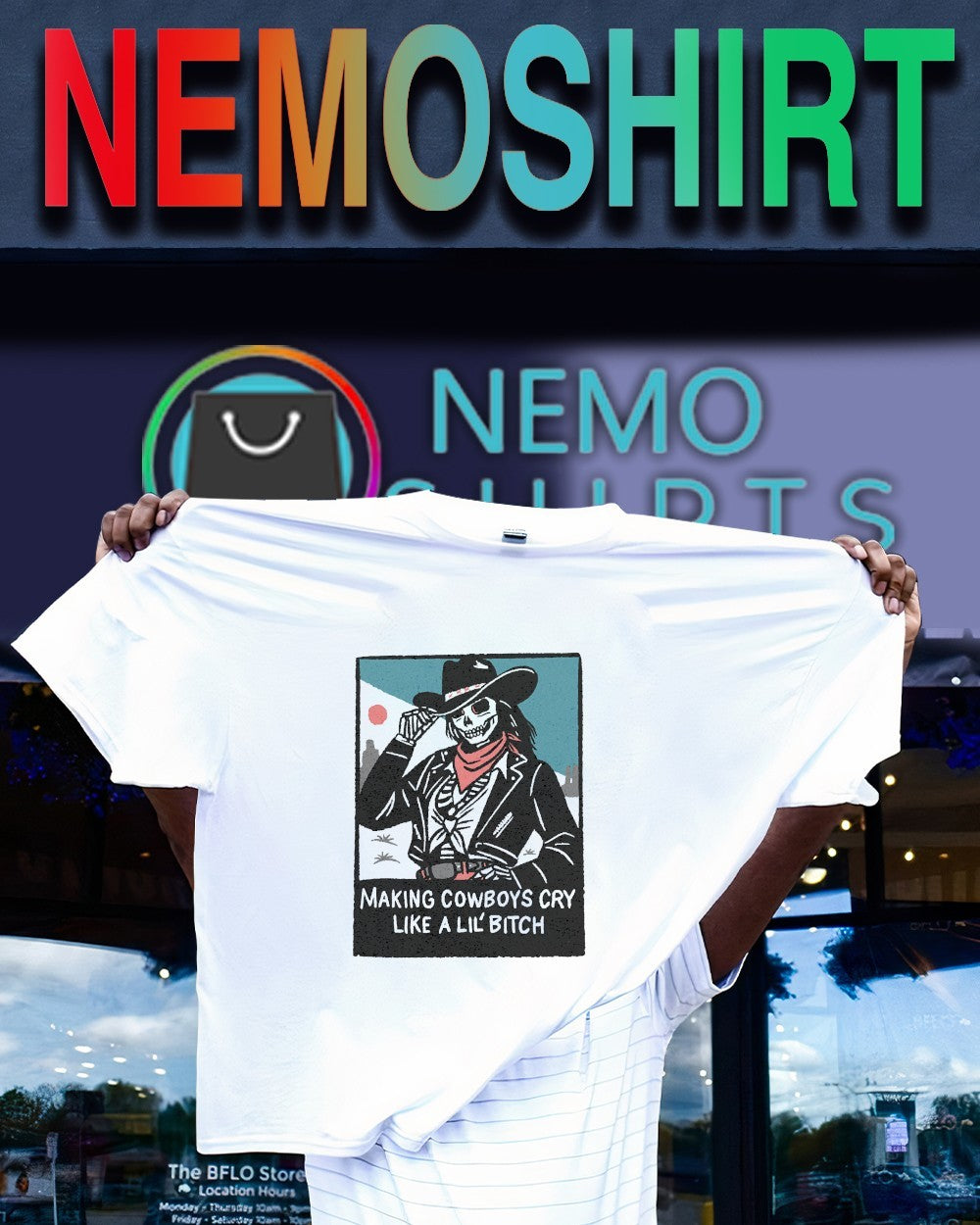 Skeleton cowboy making cowboys cry like a lil bitch shirt