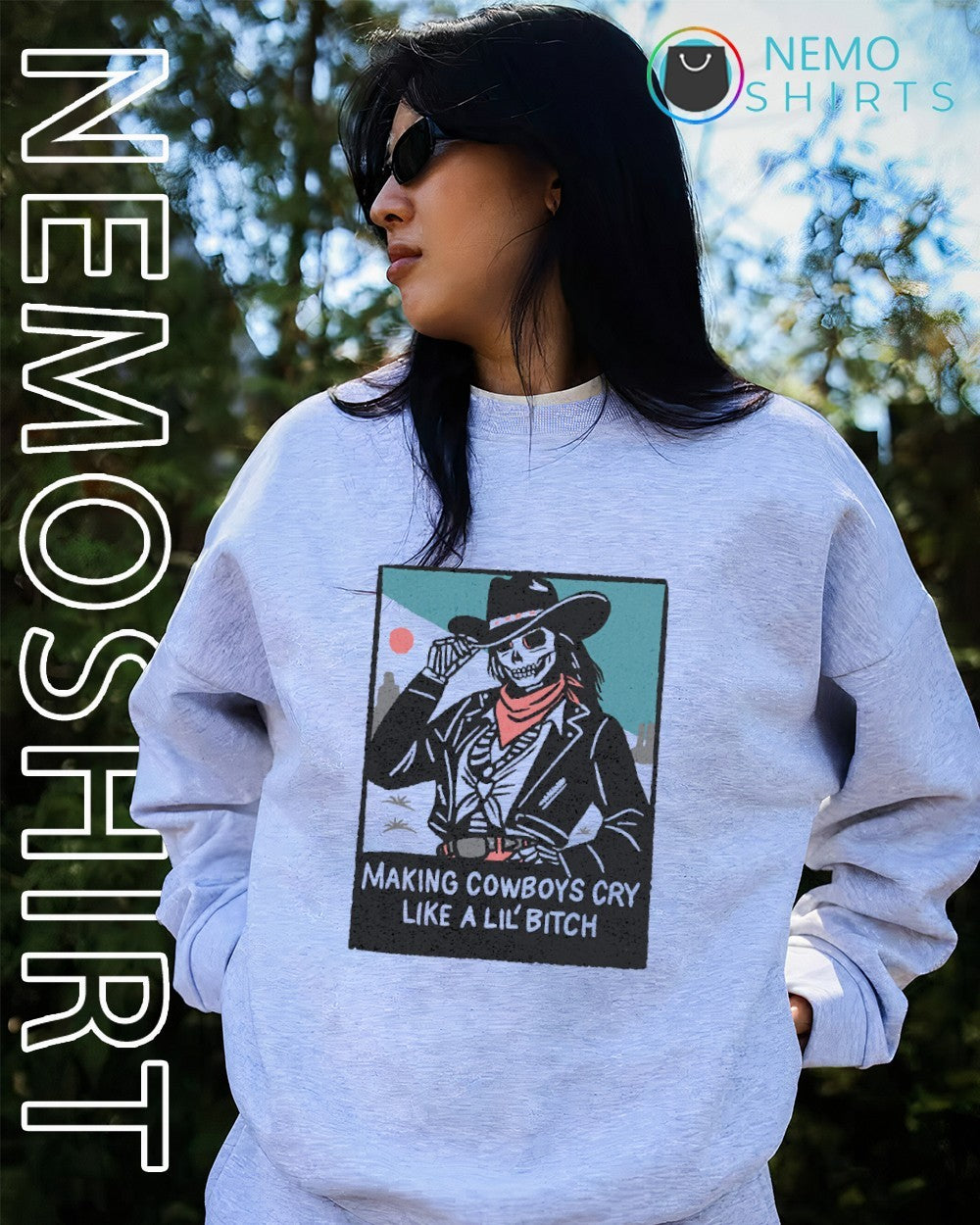 Skeleton cowboy making cowboys cry like a lil bitch shirt