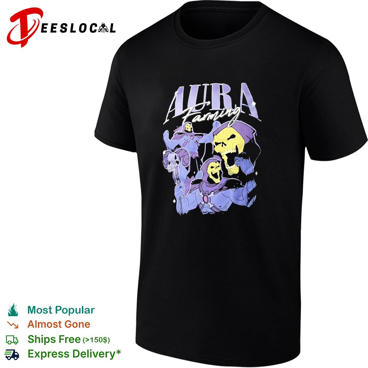 Skeletor Aura Farming Masters of the Universe He-Man and the Masters of the Universe shirt