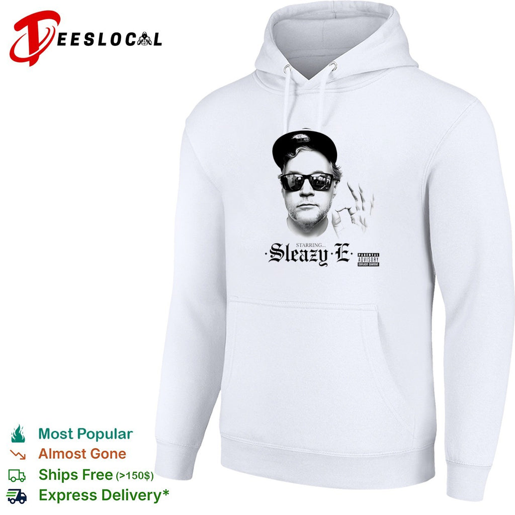 Sleazy E starring man parental advisory explicit content shirt