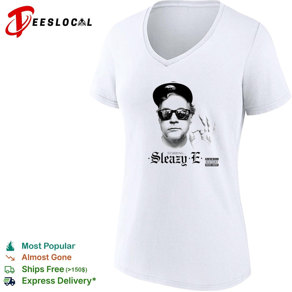 Sleazy E starring man parental advisory explicit content shirt
