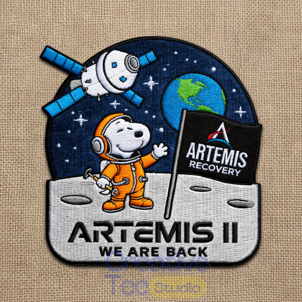 Snoopy Artemis II Mission Embroidered Iron-On Patch