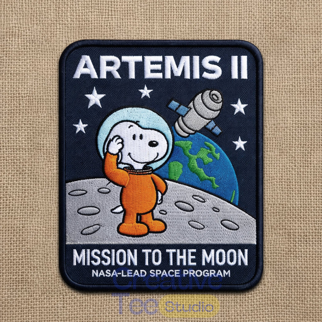 Snoopy Artemis II Mission Embroidered Iron-On Patch