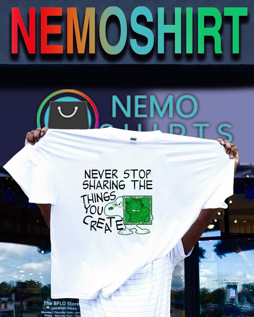 Snoopy never stop sharing the things you create shirt