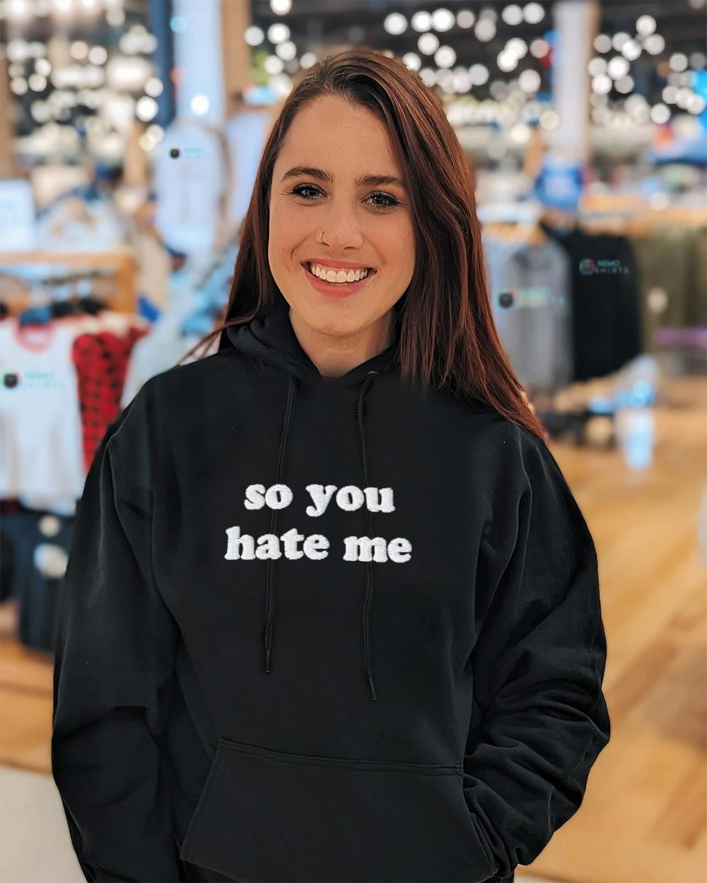 So you hate me text shirt