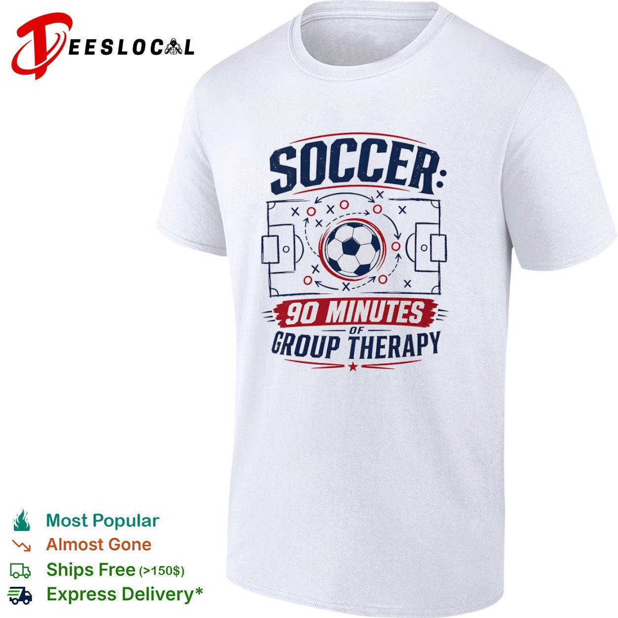 Soccer 90 minutes of group therapy field playbook shirt