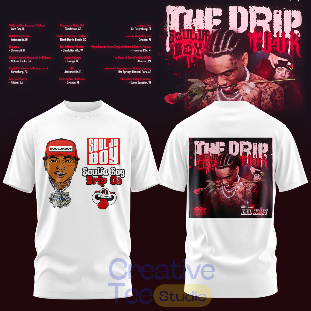 Soulja Boy The Drip Tour 2026 White Tee Hoodie