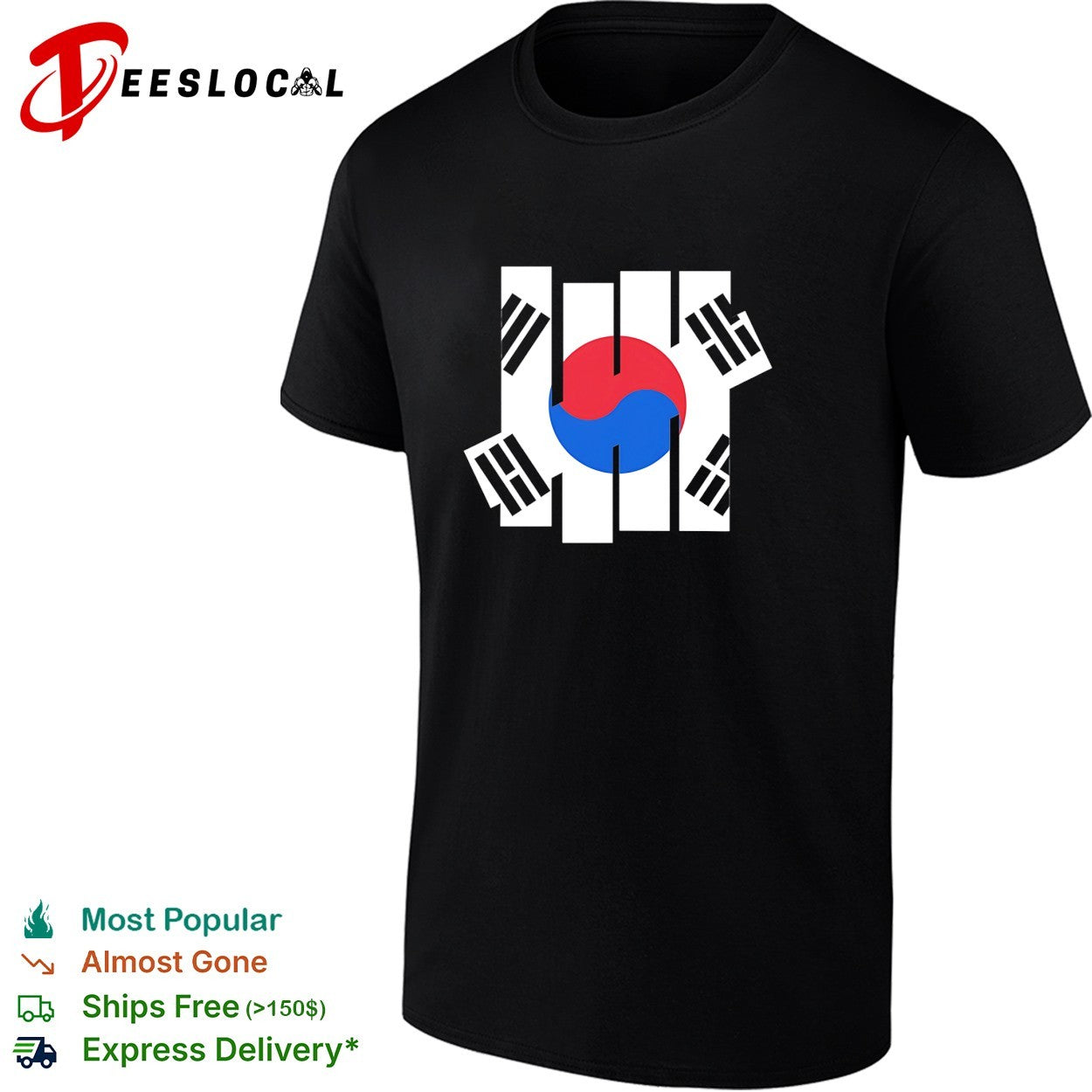 South Korea x flag Undefeated logo shirt