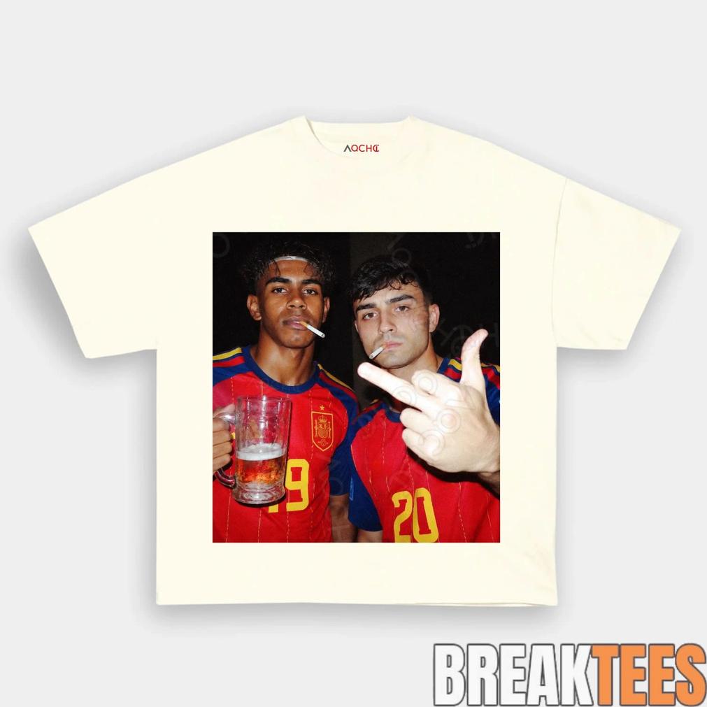 Spain Drunk Smoke Repeat Football Tee