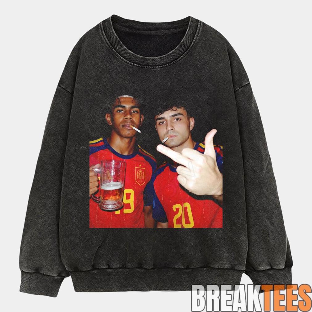 Spain Drunk Smoke Repeat Football Tee