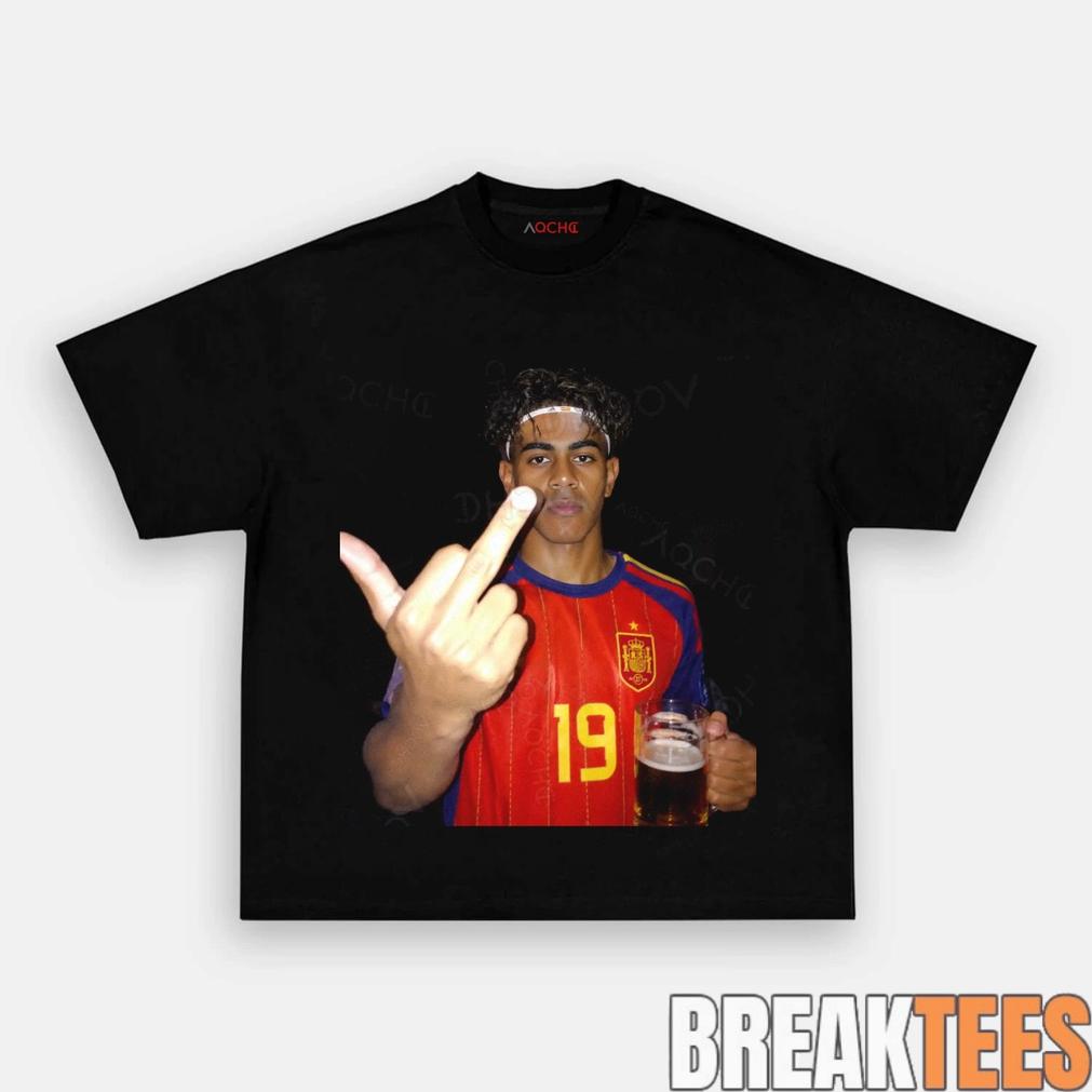 Spain Football Lamine Yamal Drunk Middle Finger T-Shirt